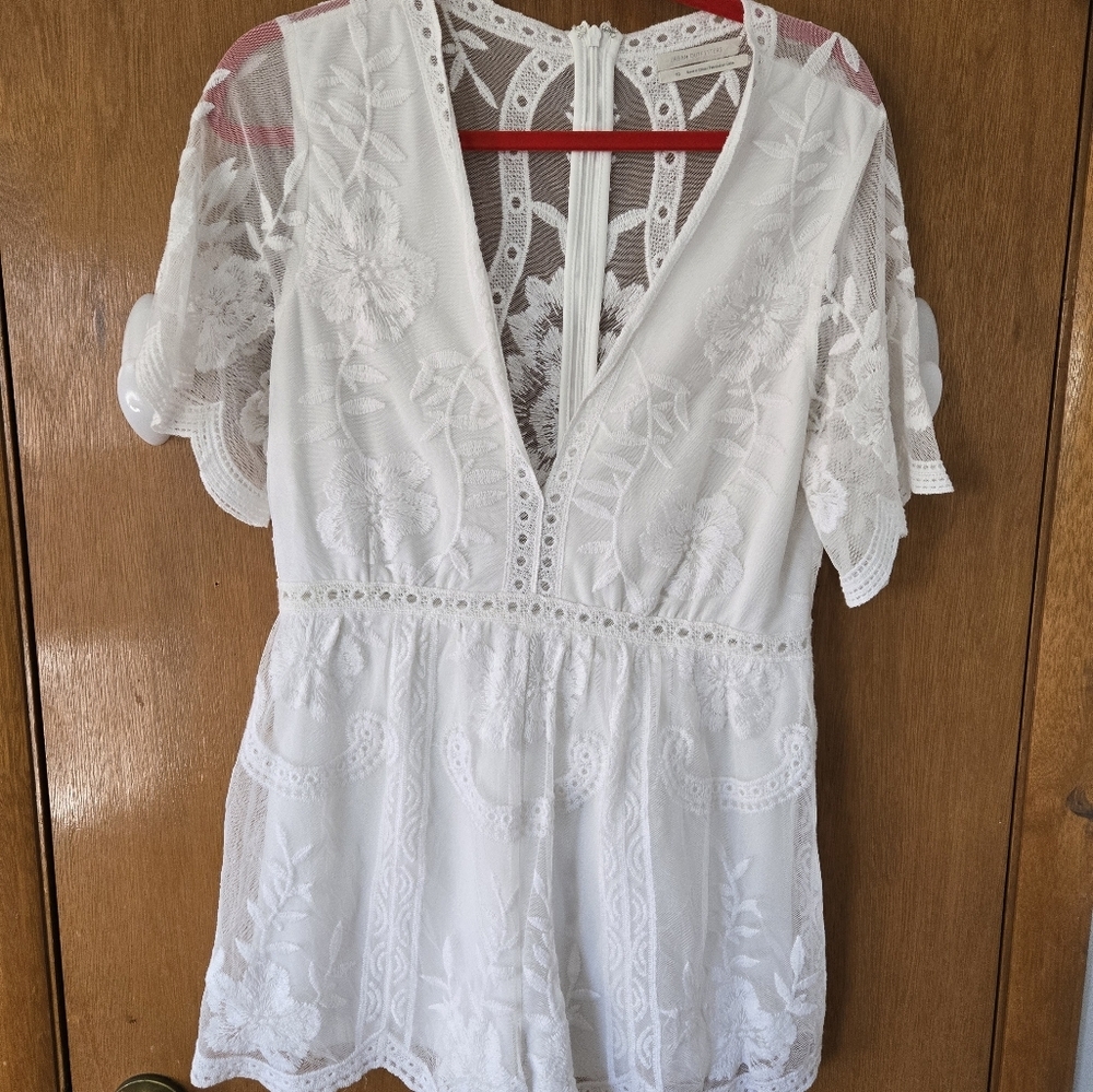 Urban Outfitters White Lace Jumpsuit